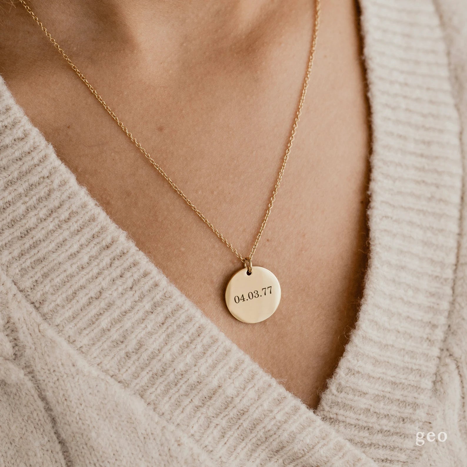 Engraved Disc Name Necklace and Message