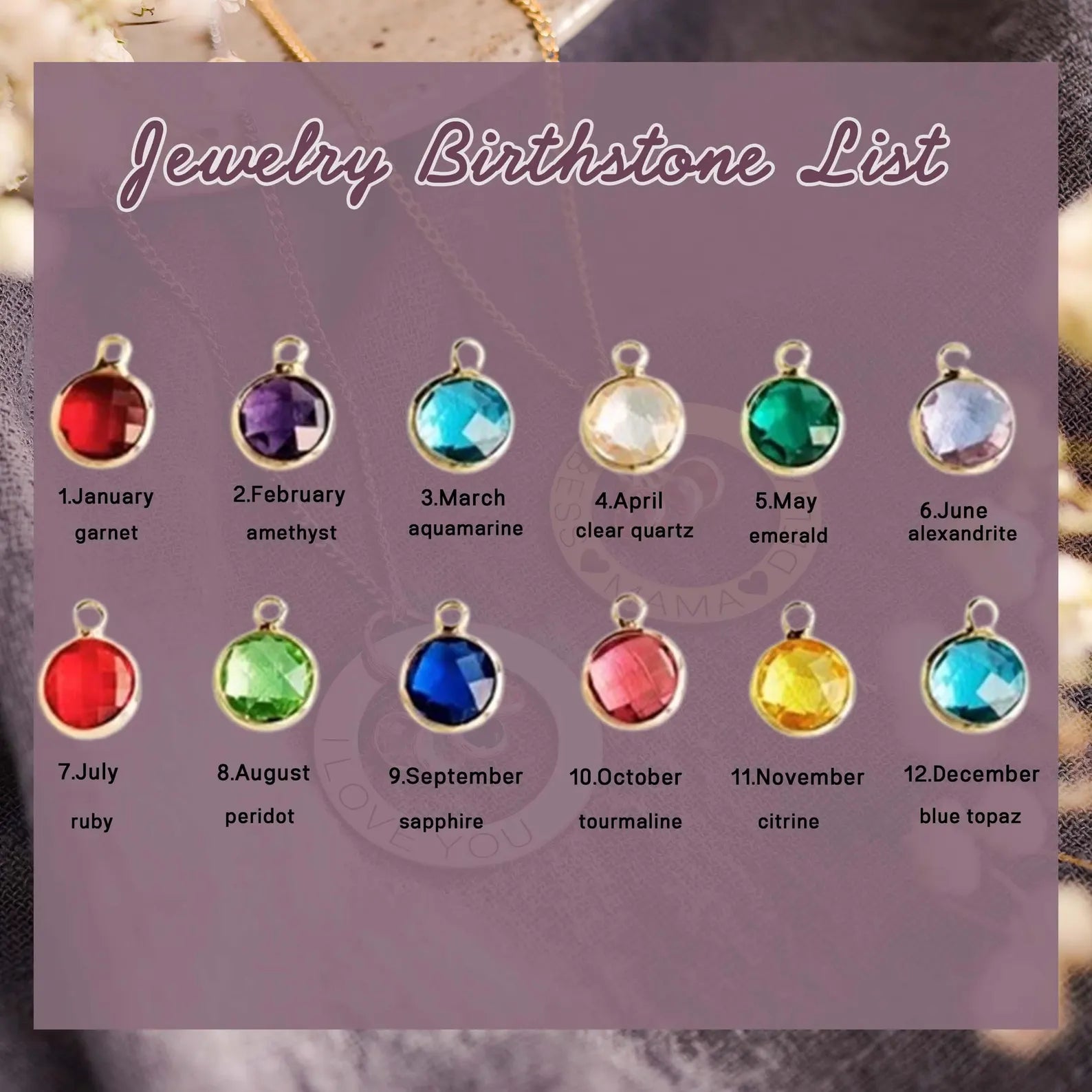 Personalized Necklace with Birthstone