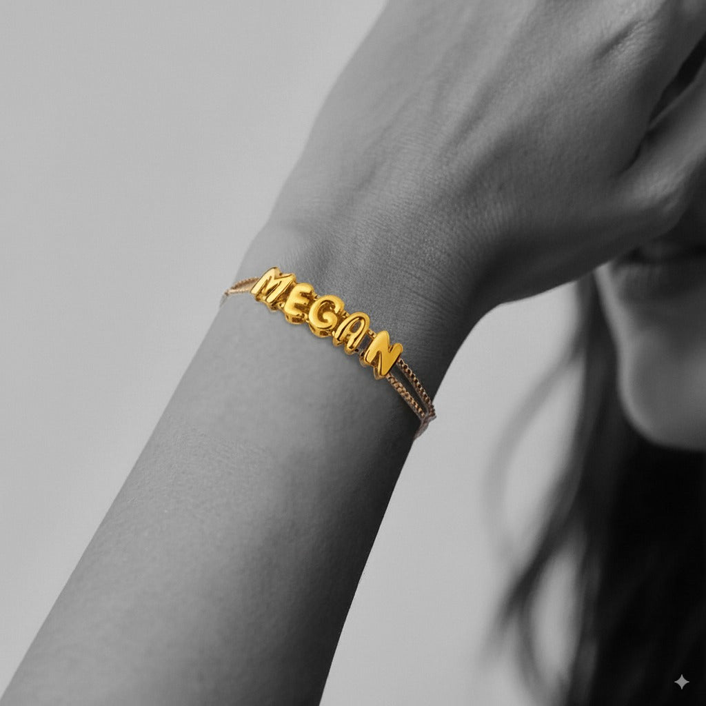 Personalized Bubble Name Bracelet