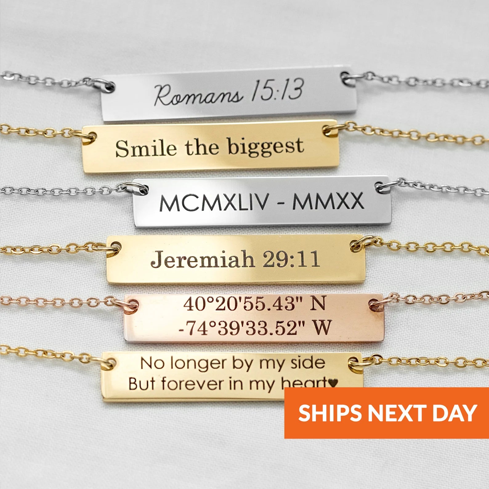 Bar Engraved Name Necklacee