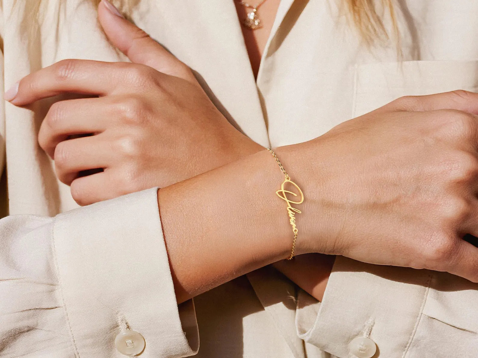 18K Gold Plated Name Bracelet